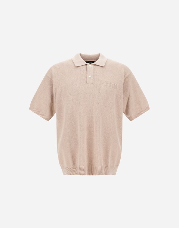 Herno POLO SHIRT IN BOUCL&Eacute; COTTON CASHMERE Grey Pearl MPL00012U721419403