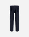 Herno MELANGE SUEDE EFFECT TROUSERS Navy Blue PT00033UR12729S9200