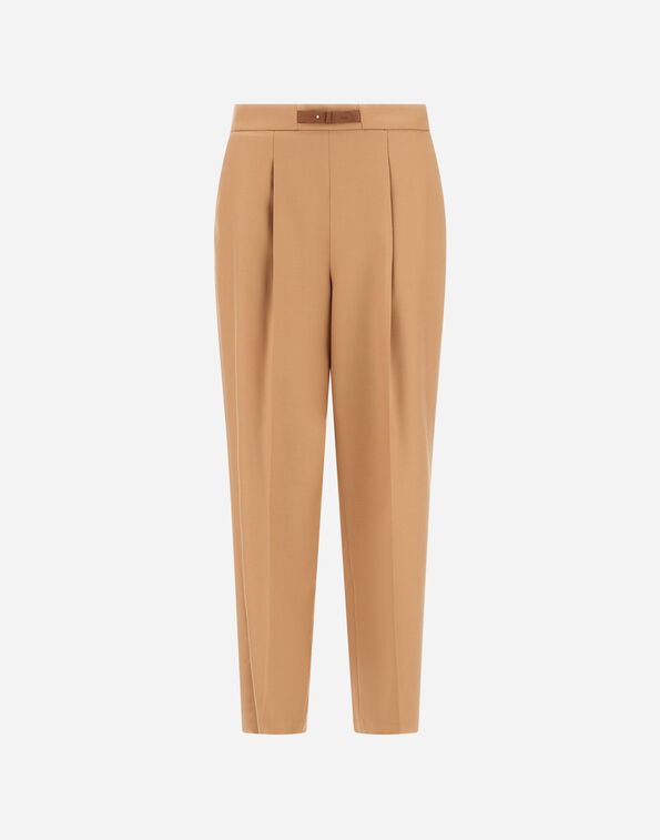 Herno TROUSERS IN FLUID WOOL Camel PT0004DNW334532157