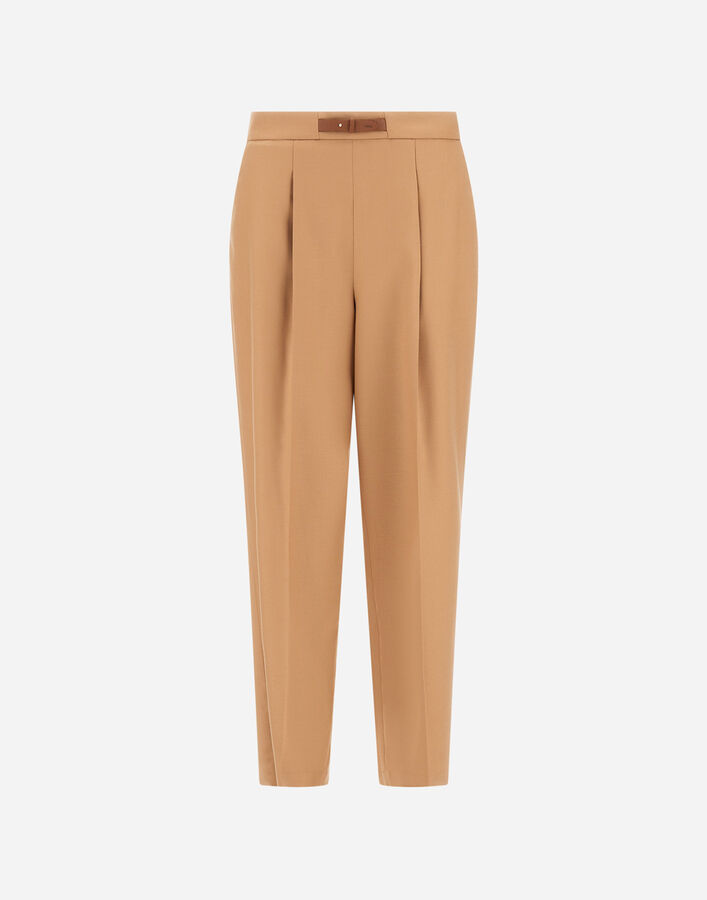 Herno TROUSERS IN FLUID WOOL Camel PT0004DNW334532157