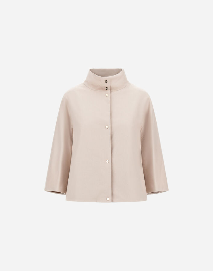 Herno REVERSIBLE CAPE IN CASHMERE, SILK AND CHANGING NYLON Chantilly GA0002DNW380871985