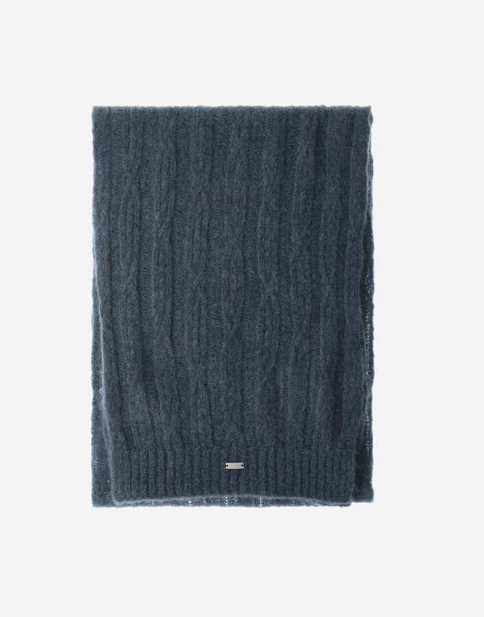Herno RESORT SCARF IN CABLE KNIT ALPACA WOOL Midnight Teal SCP0006DR702759123