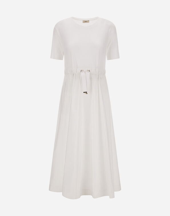 Herno DRESS IN GLAM KNIT EFFECT AND TECHNO TAFFETA White AB000032D520561000