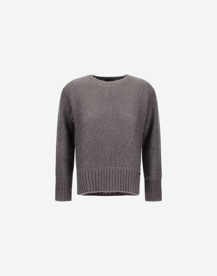Herno RESORT SWEATER IN SHINY ALPACA WOOL Grey MG00024DR702749460