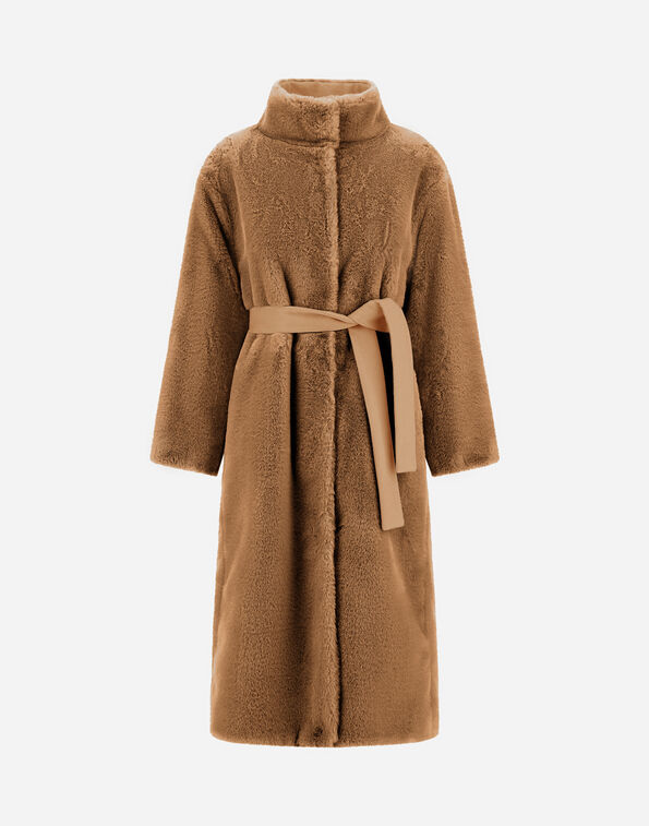 Herno REVERSIBLE COAT IN SOFT ALTERNATIVE FUR AND PURE CASHMERE Camel CA0005DNW124222157