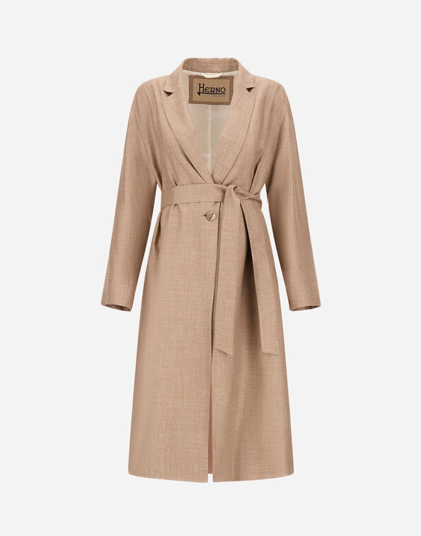 Herno COAT IN WOOL SILK LINEN Camel CA000619D334892157