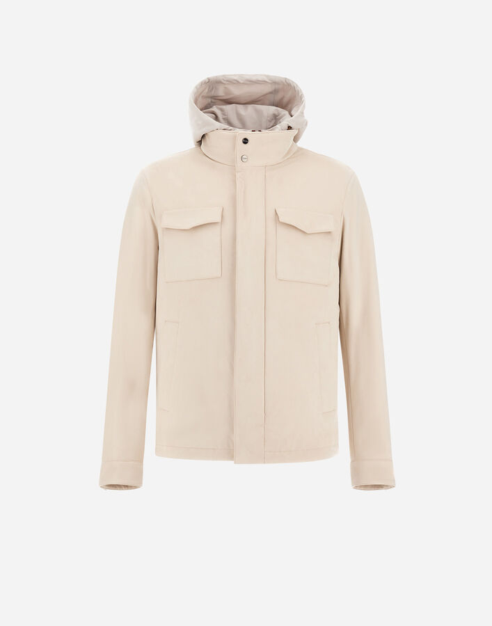 Herno SHACKET IN SUEDE EFFECT AND CHANGING NYLON Ice GI0008UNW124541310