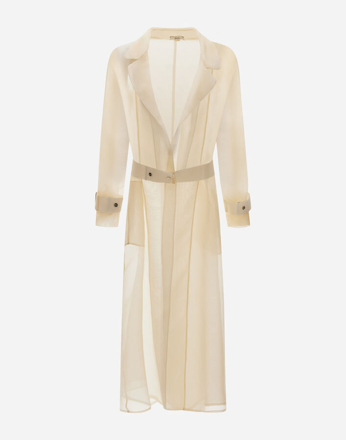 Herno TRENCH COAT IN MULBERRY SILK ORGANZA Ivory CA000611D160141200
