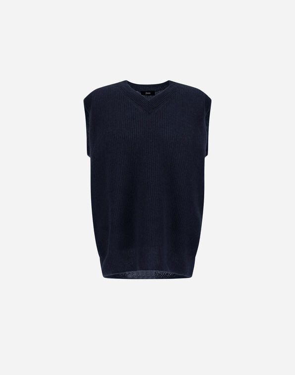Herno COB STITCH ALPACA WOOL VEST Navy Blue MV000008U703129200