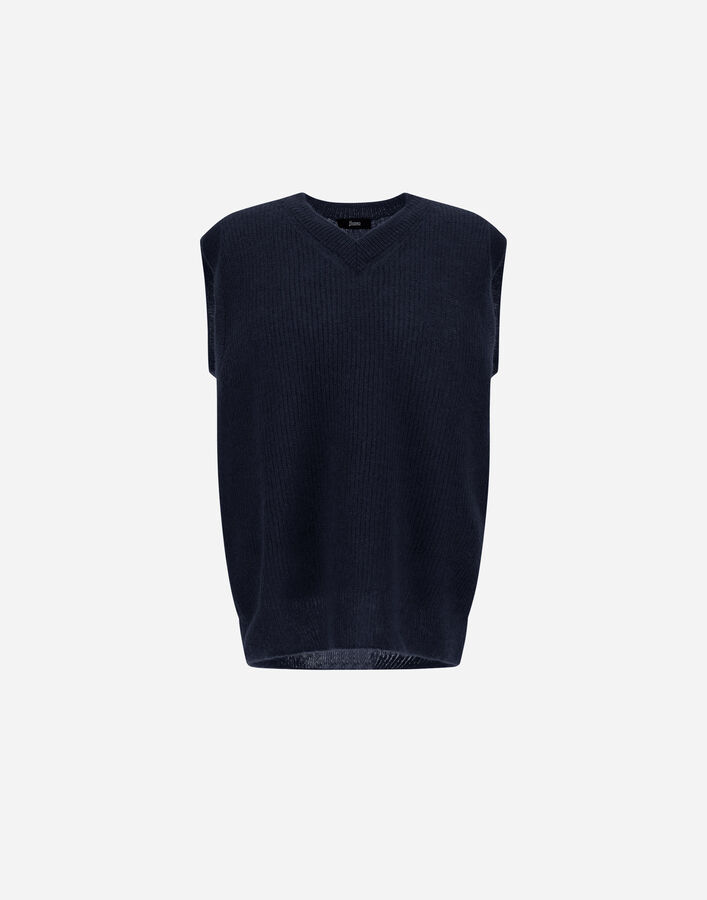 Herno COB STITCH ALPACA WOOL VEST Navy Blue MV000008U703129200