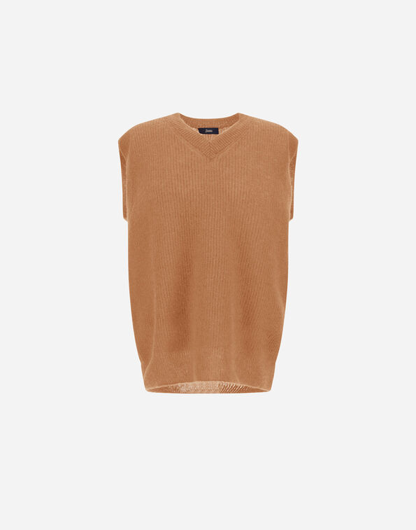 Herno VEST IN COB STITCH ALPACA WOOL Camel MV000008U703122155