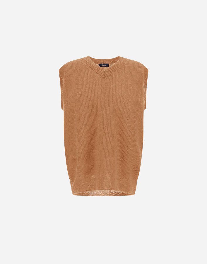 Herno VEST IN COB STITCH ALPACA WOOL Camel MV000008U703122155