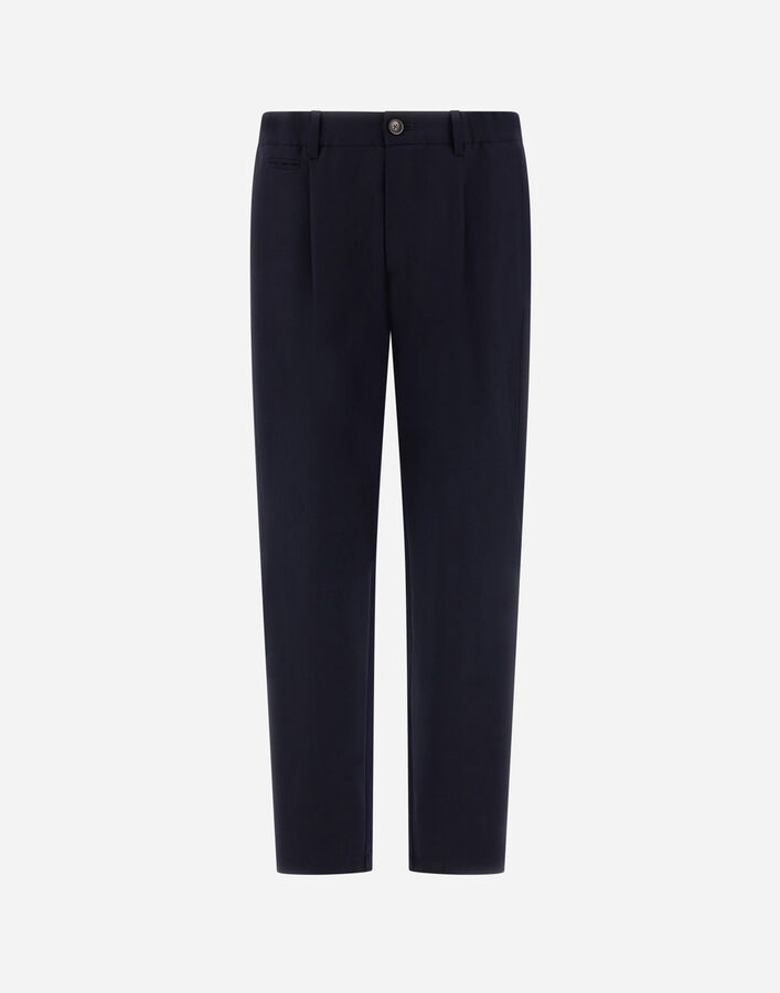 Herno TROUSERS IN FLUID WOOL Navy Blue PT0004UNW334539200