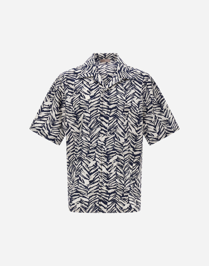 Herno RESORT COTTON SEASONAL PRINT SHIRT Blue/White CM00010UR13260P9210