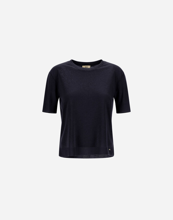 Herno T-SHIRT IN GLAM KNIT&nbsp;EFFECT Navy Blue JG000223D520569200