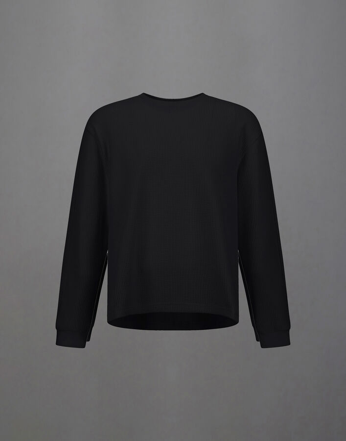 Herno LAMINAR WAFFLE JERSEY SWEATSHIRT Black JG00062UL560339300