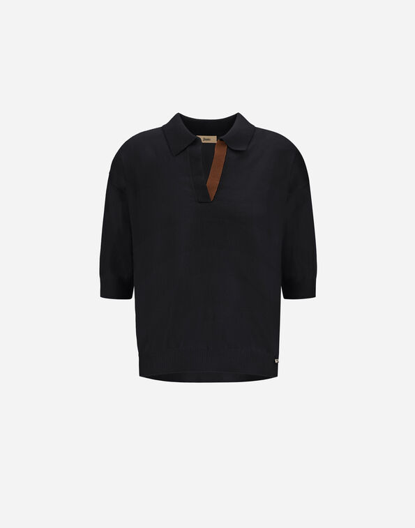 Herno POLO SHIRT IN PURE&nbsp;CASHMERE Black MPL001DNW710439300