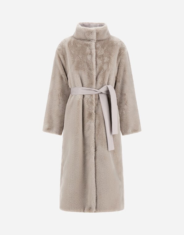 Herno REVERSIBLE COAT IN SOFT ALTERNATIVE FUR AND PURE CASHMERE Chantilly CA0005DNW124221985