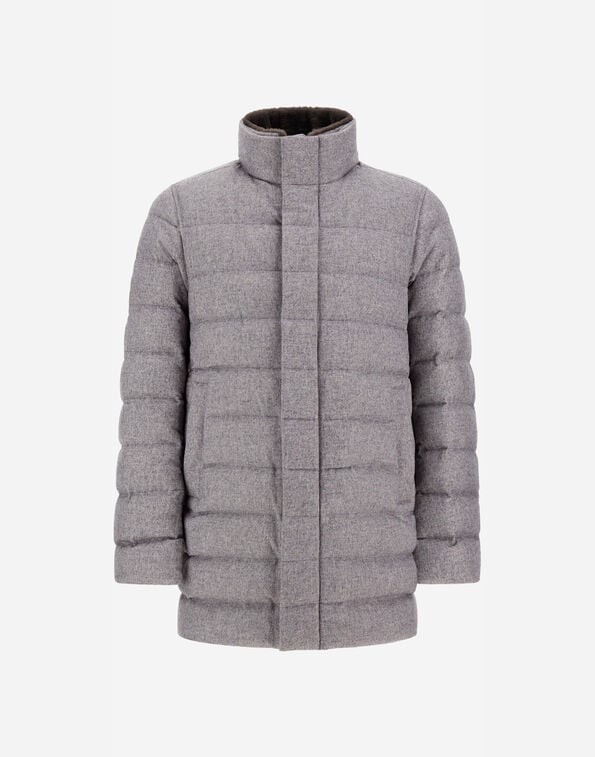 Herno CARCOAT IN CASHMERE, SILK AND MONOGRAM Grey PI001310U380879430