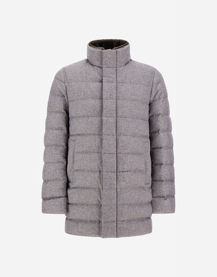 Herno CARCOAT IN CASHMERE, SILK AND MONOGRAM Grey PI001310U380879430