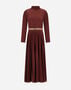 Herno DRESS IN PLEATED JERSEY AND MONOGRAM Bordeaux AB000043D521056705