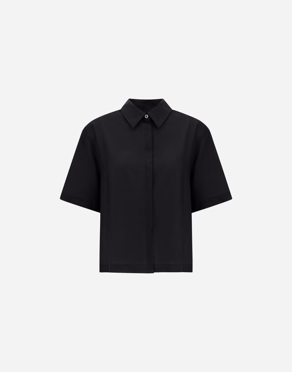 Herno SHORT-SLEEVED SHIRT IN TROPICAL WOOL Black CM000055D334879300