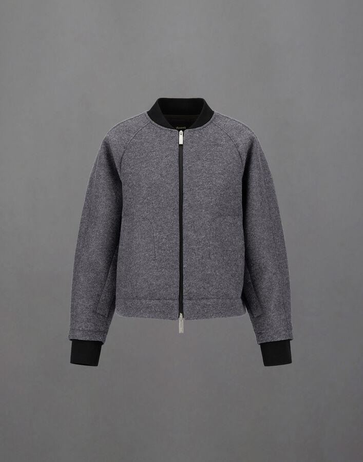 LAMINAR TECHNICAL WOOL AND EXTRA LIGHT STRETCH PADDED BOMBER JACKET Herno Herno LAMINAR TECHNICAL WOOL AND EXTRA LIGHT STRETCH PADDED BOMBER JACKET Grey GI00135DL12845S9430