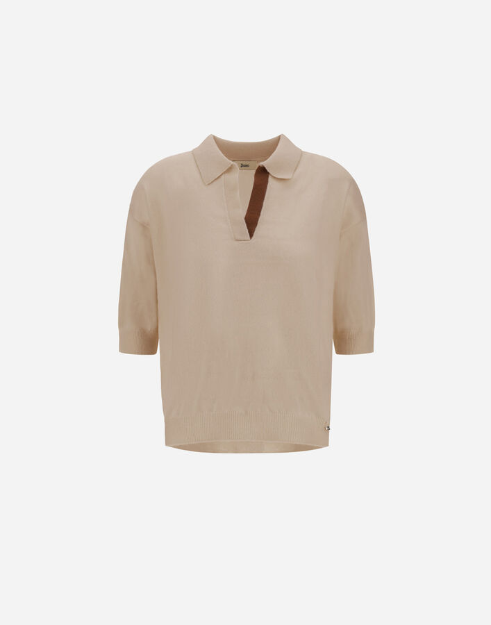 Herno POLO SHIRT IN PURE&nbsp;CASHMERE Chantilly MPL001DNW710431985