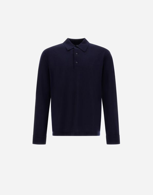 Herno POLO SHIRT IN PURE&nbsp;CASHMERE Dark Blue MPL001UNW710419290