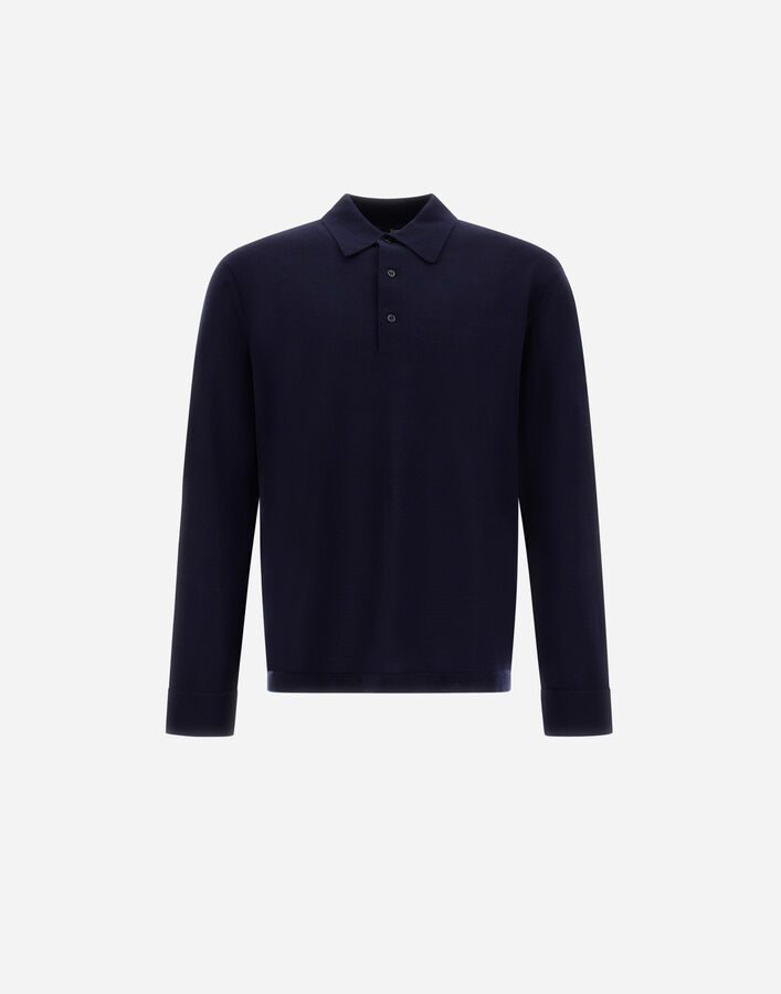 Herno POLO SHIRT IN PURE&nbsp;CASHMERE Dark Blue MPL001UNW710419290
