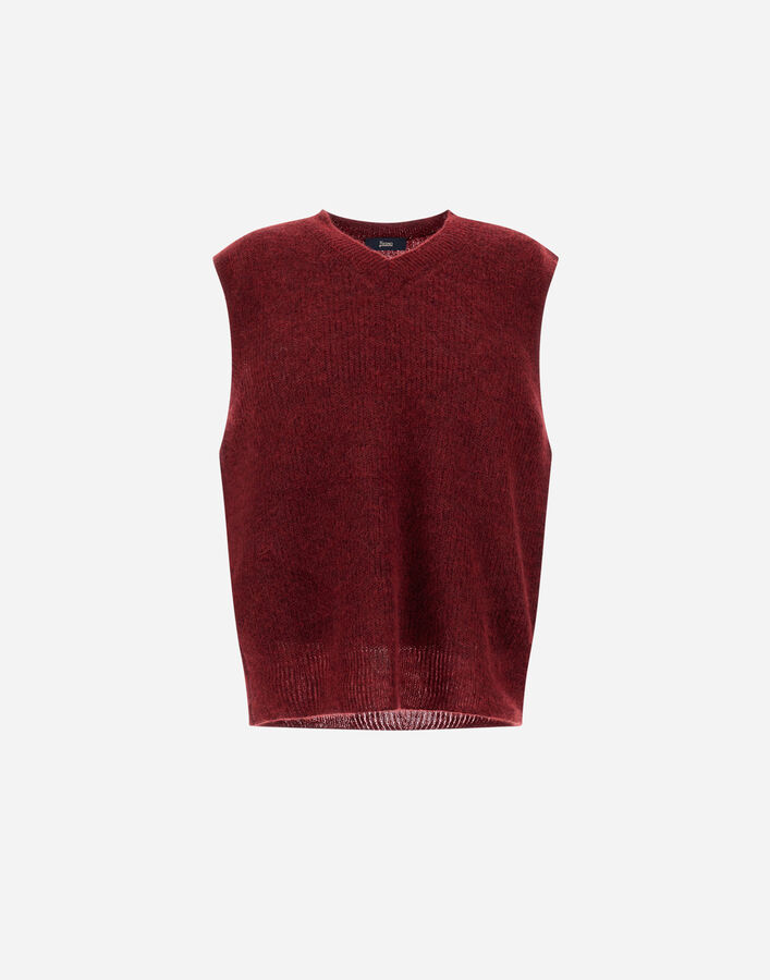 Herno VEST IN COB STITCH ALPACA WOOL Bordeaux MV000008U703126705