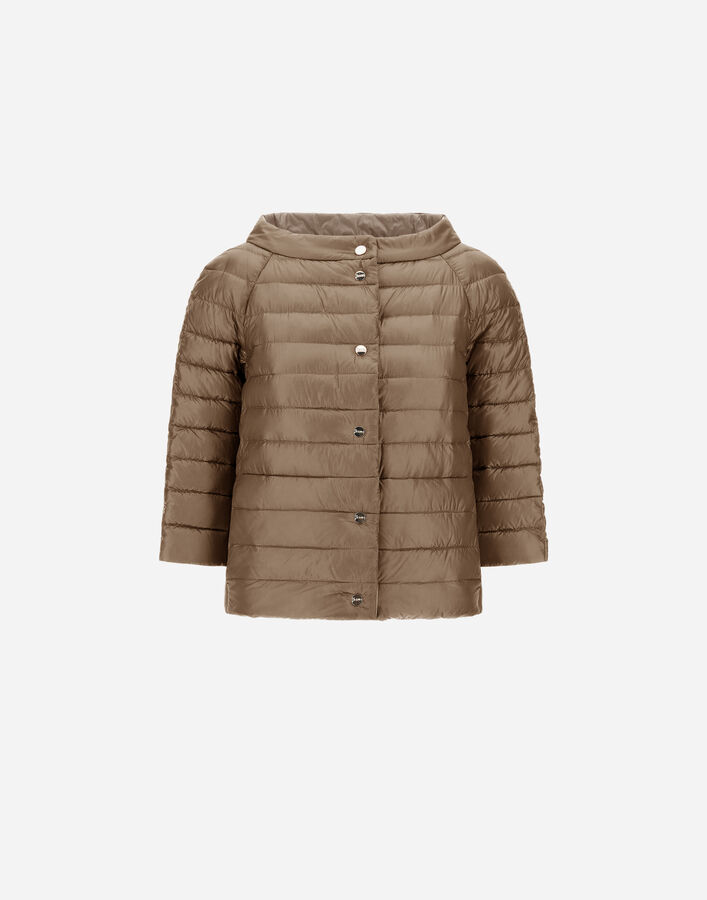 Herno REVERSIBLE CAPE NYLON&nbsp;ULTRALIGHT Dove Grey/Chantilly PI0769D12017Z2619