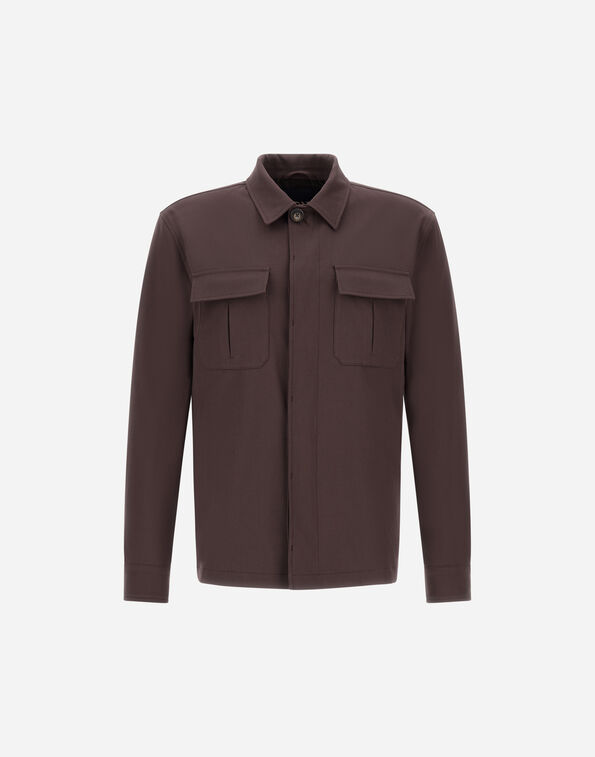 Herno SHACKET IN COTTON GABARDINE STRETCH Brown GI000634U13286S8800