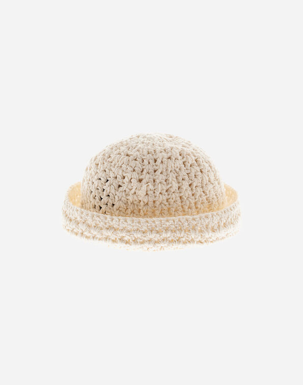 Herno BEANIE IN BRIGHT LINEN COTTON SILK Natural BER00069D721141100