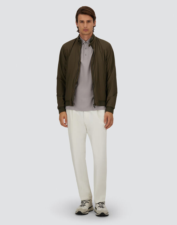 Herno ECOAGE HIGH-COLLAR BOMBER JACKET Green/Beige GI000414U12456Z7720