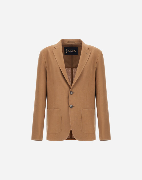 Herno BLAZER IN COTTON LINEN POPELINE Camel GA000207U171472157