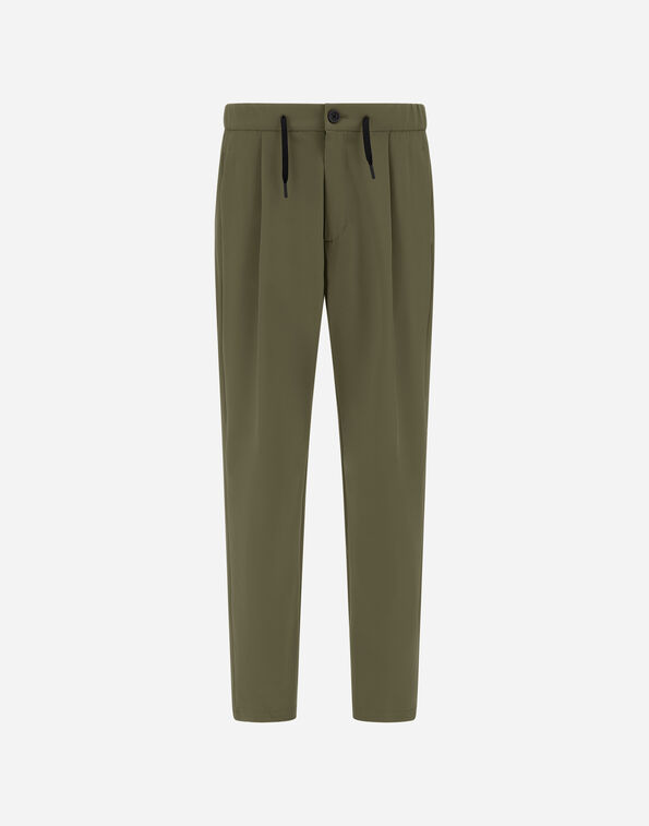 Herno LIGHT COMFORT STRETCH WOVEN TROUSERS Green PT000155U12773S7400