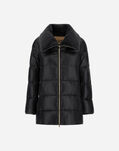 Herno A-SHAPE JACKET IN NYLON ULTRALIGHT AND LADY ALTERNATIVE FUR Black PI002140D12017Z9300