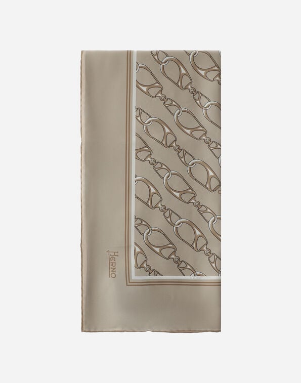 Herno SCARF IN ICONIC PRINT SILK Camel FOULARD90150302157