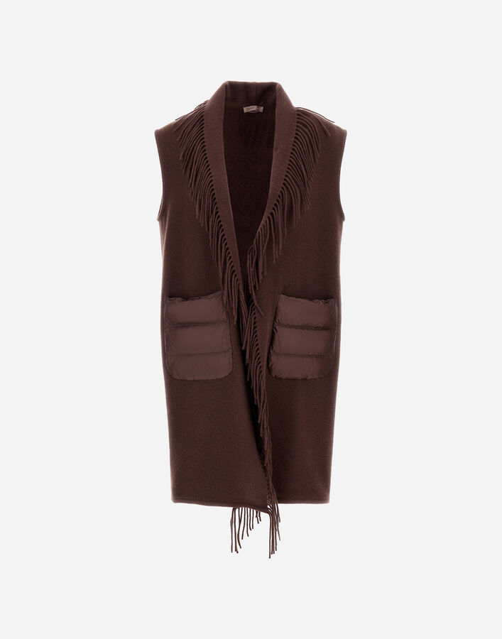Herno RESORT WAISTCOAT IN WARMY & NYLON ULTRALIGHT Dark Chocolate GC00067DR333958810