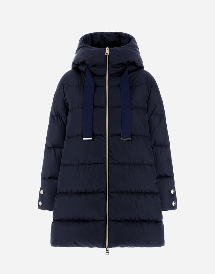 Herno A-SHAPE JACKET IN SATIN New Blue PI1304D12170Z9202