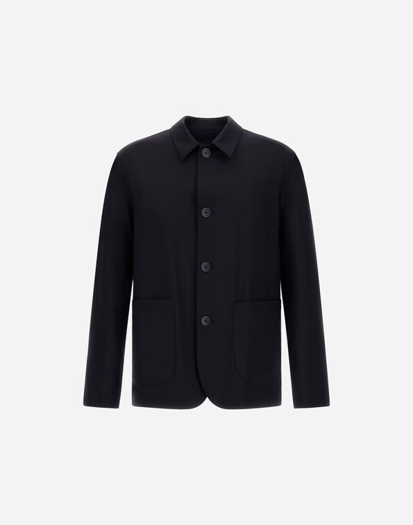 Herno JACKET IN LIGHT STRETCH WOOLY Navy Blue GI000626U128089200