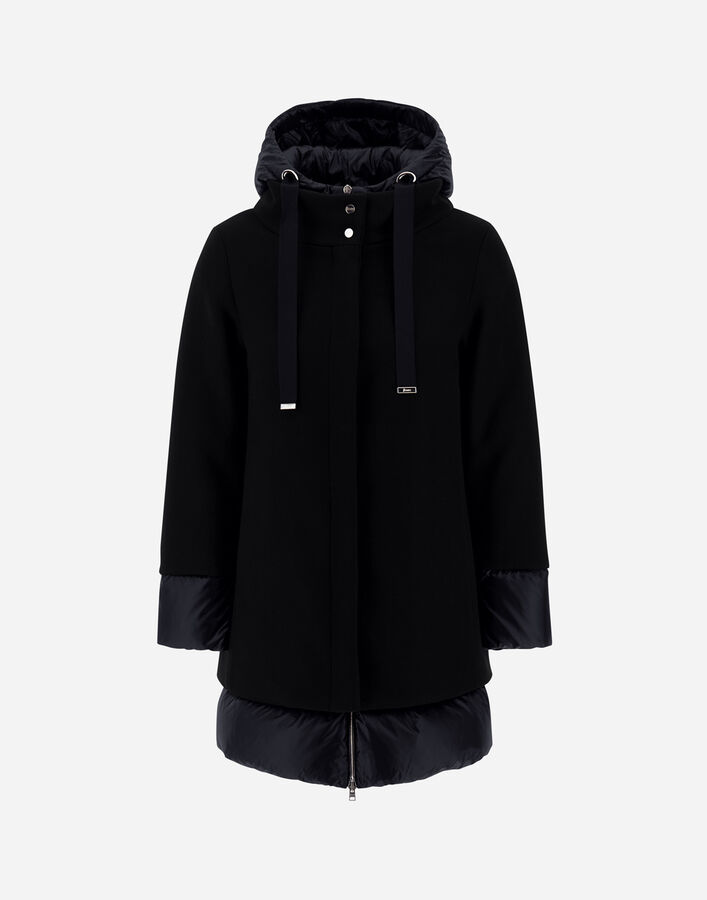 Herno A-SHAPE JACKET IN ECOWOOL AND NYLON ULTRALIGHT Black PI001966D333449300