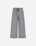 Herno RESORT COTTON RECTANGULAR PRINT TROUSERS Light Blue/Brown PT00052DR13262PM019080