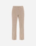 Herno WOOL COTTON PIED DE POULE TROUSERS Camel/Cream PT000152D334642111