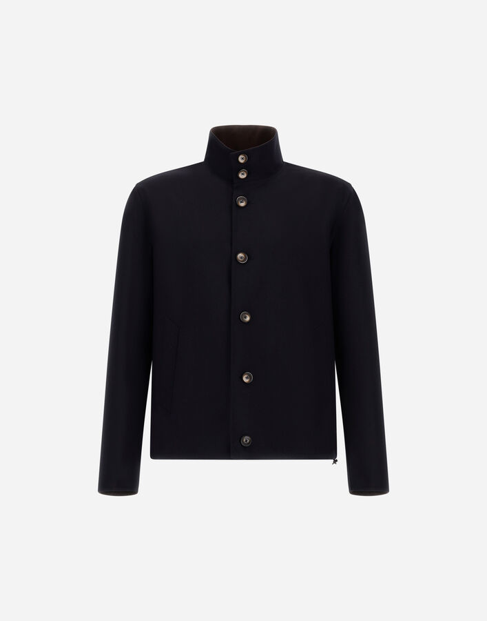 Herno JACKET IN DOUBLE LIGHT STRETCH WOOLY Blue/Brown GI000632U12861S9288