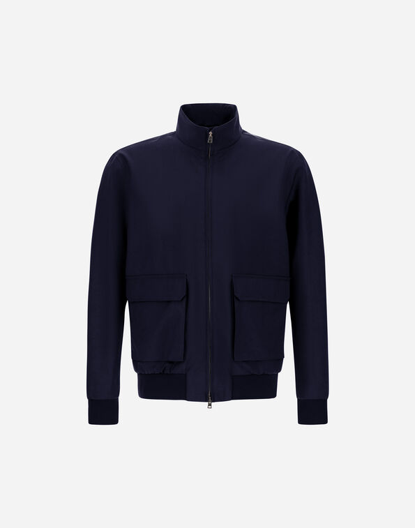 Herno BOMBER IN 3 LAYERS WOOL STORM Blue GI000587U334109201