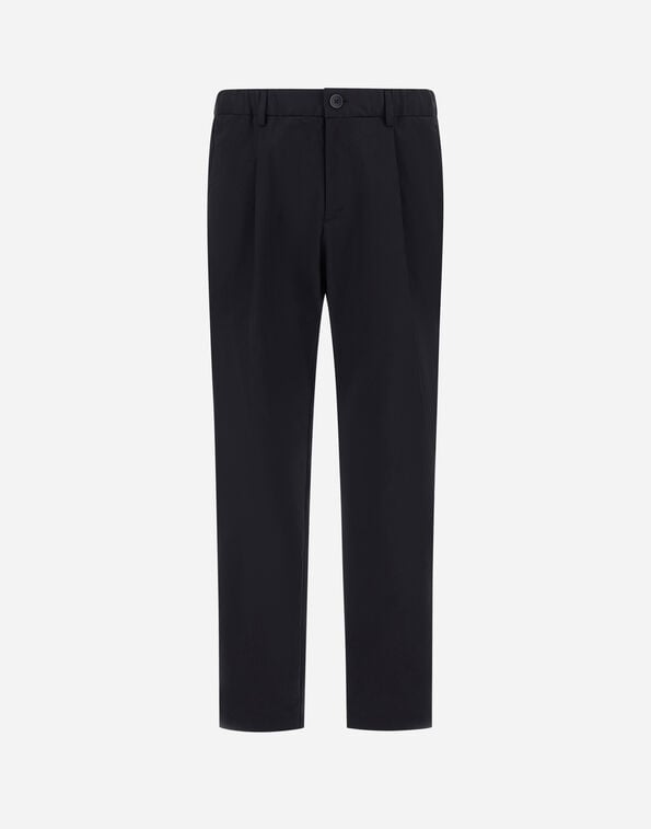 Herno COTTON FEEL TROUSERS WITH DRAWSTRING Navy Blue PT000091U125319200