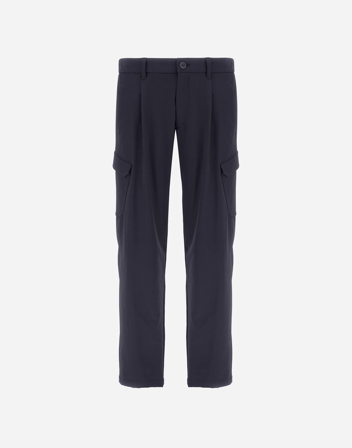 Herno LIGHT COMFORT STRETCH WOVEN CARGO TROUSERS Blue PT000156U12773S9201