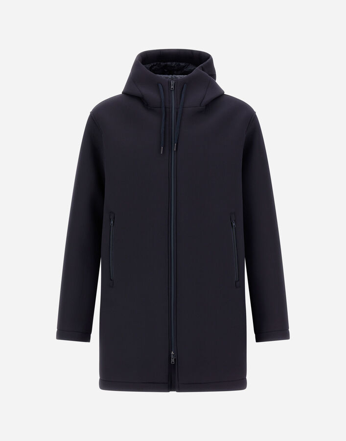 Herno LONG PARKA IN 3-LAYER SCUBA Dark Blue PA000163U39501Z9290